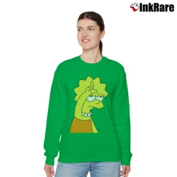 Women’s Lisa Simpson The Simpsons Cartoon Gifts Relaxed Sweatshirt in irish green | Soft, Laid-Back Vibe