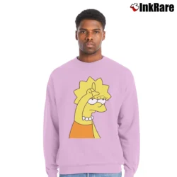 Men’s Lisa Simpson The Simpsons Cartoon Gifts Crewneck Sweatshirt in light pink | Cozy Fabric, Clean Style