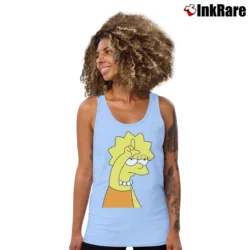 Women’s Lisa Simpson The Simpsons Cartoon Gifts Tank Top in light blue | Lightweight, Movement-Friendly