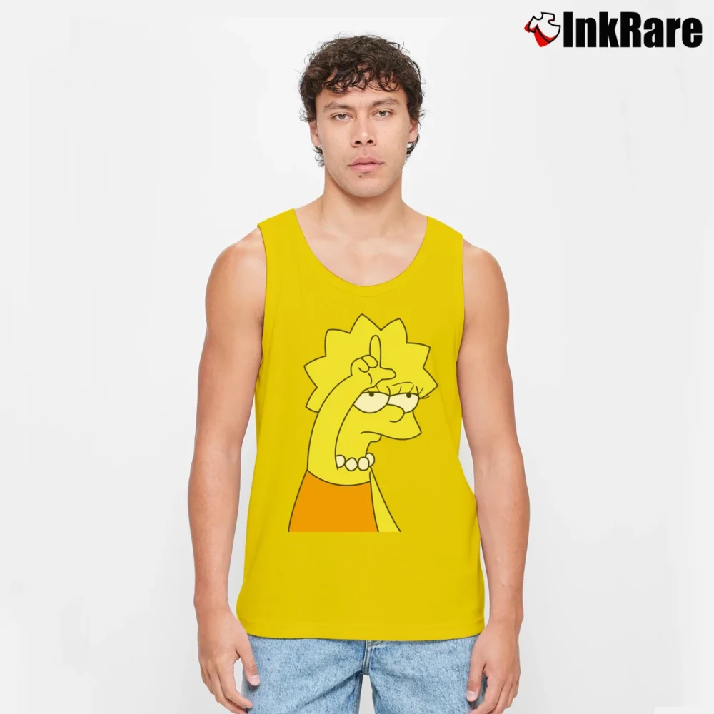 Men’s Lisa Simpson The Simpsons Cartoon Gifts Tank Top in yellow | Breathable, Active-Friendly Design