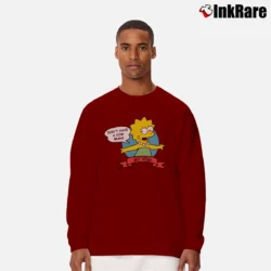 Men’s Lisa The Vegetarian Simpsons Graphic Long-Sleeve Shirt in maroon | Sleek, Lightweight, Year-Round Wear