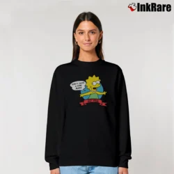 Women’s Lisa The Vegetarian Simpsons Graphic Relaxed Sweatshirt in black | Soft, Laid-Back Vibe