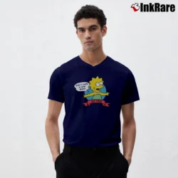 Men’s Lisa The Vegetarian Simpsons Graphic V-Neck Tee in navy | Sharp, Breathable, Everyday Staple