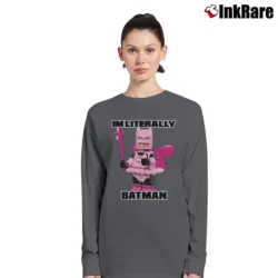 Women’s Literally Me Batman Comic Superhero Long-Sleeve Top in charcoal | Sleek, Versatile, All-Season