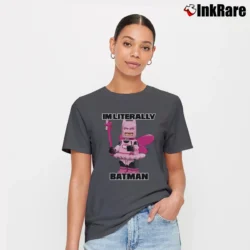 Women’s Literally Me Batman Comic Superhero Signature T-Shirt in charcoal | Soft, Flattering Fit