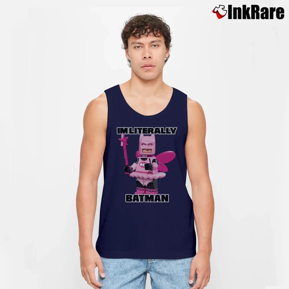 Men’s Literally Me Batman Comic Superhero Tank Top in navy | Breathable, Active-Friendly Design