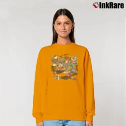 Women’s Little Dragon Machine Dreams Band Relaxed Sweatshirt in orange | Soft, Laid-Back Vibe