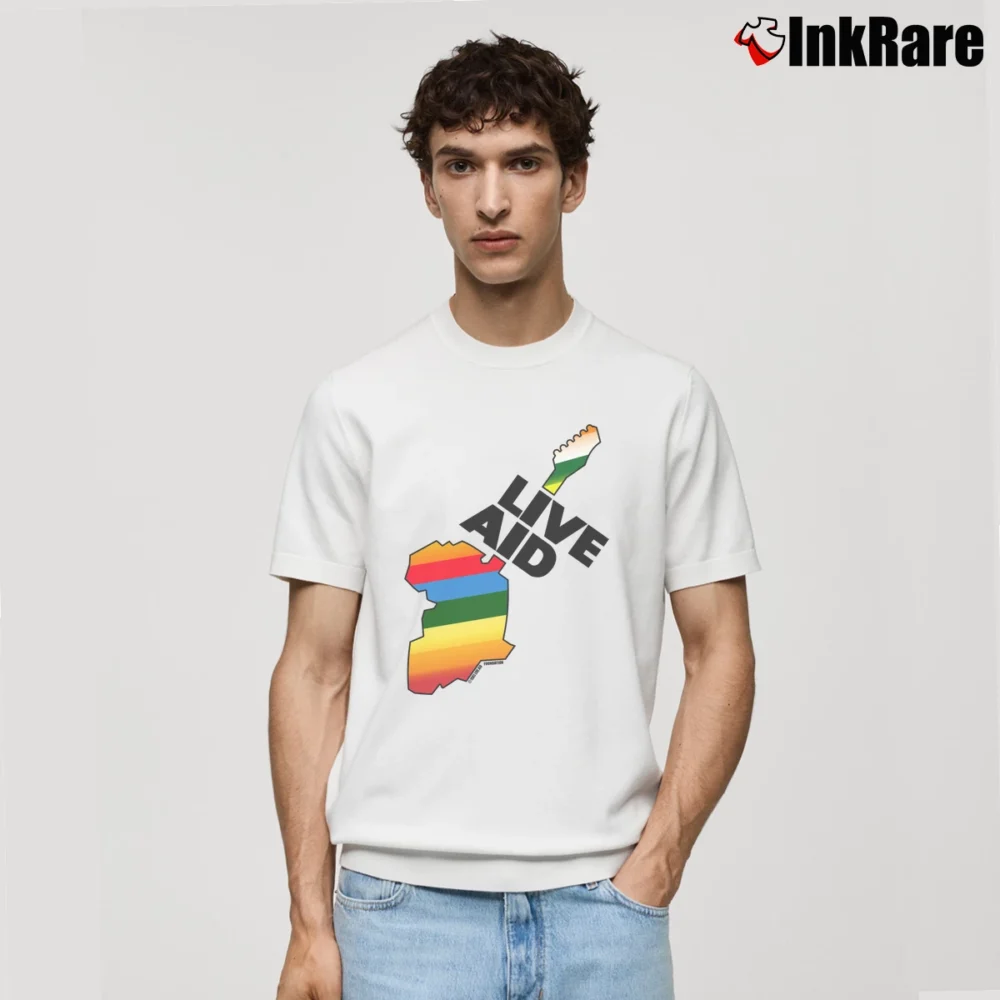 Men’s Live Aid 80s Music Festival Freddie Mercury Classic T-Shirt in white | Soft, Breathable Everyday Wear