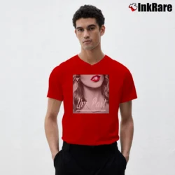 Men’s Live Fast MDMA Techno Rave Party V-Neck Tee in red | Sharp, Breathable, Everyday Staple