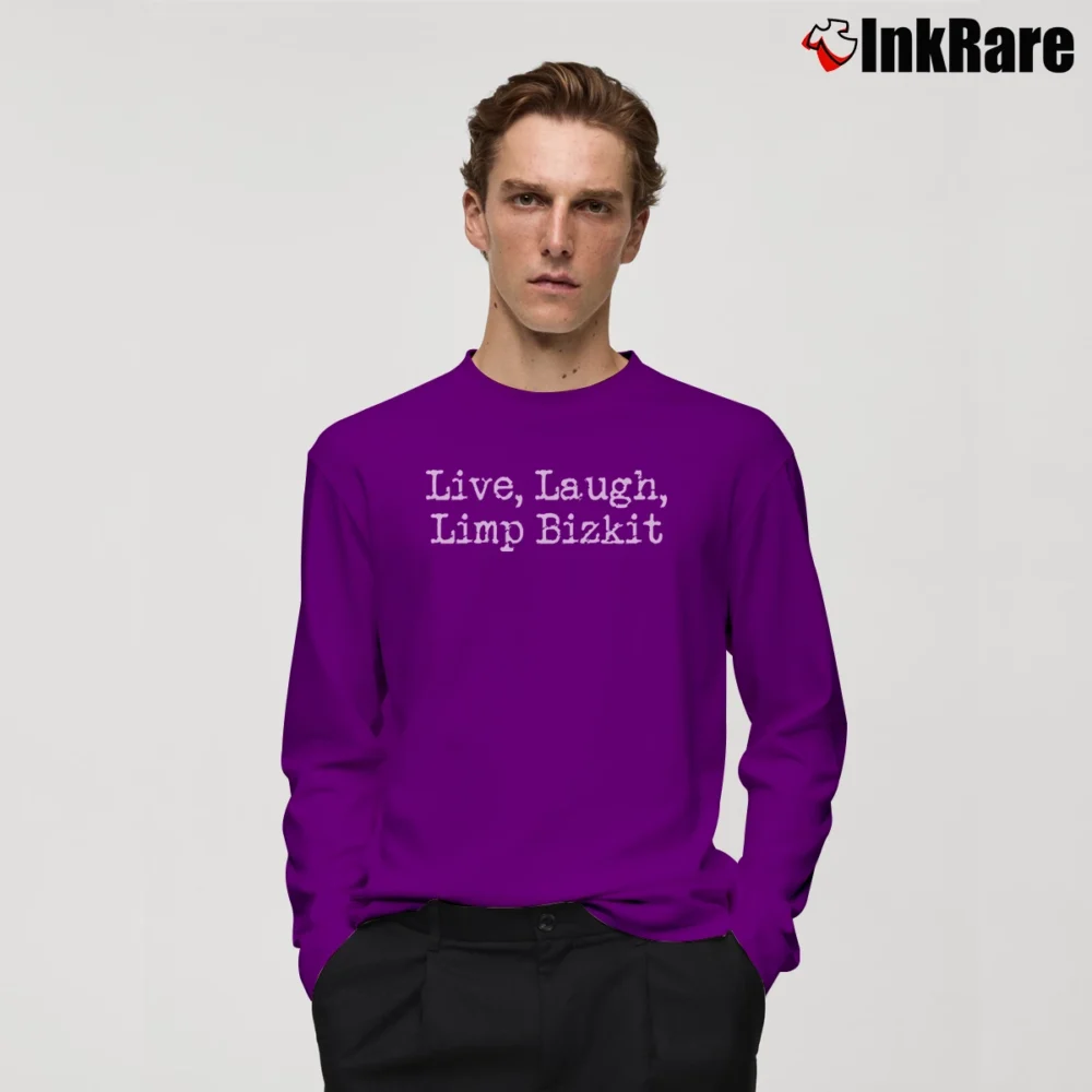 Men’s live laugh limp bizkit funny band slogan Long-Sleeve Shirt in purple | Sleek, Lightweight, Year-Round Wear