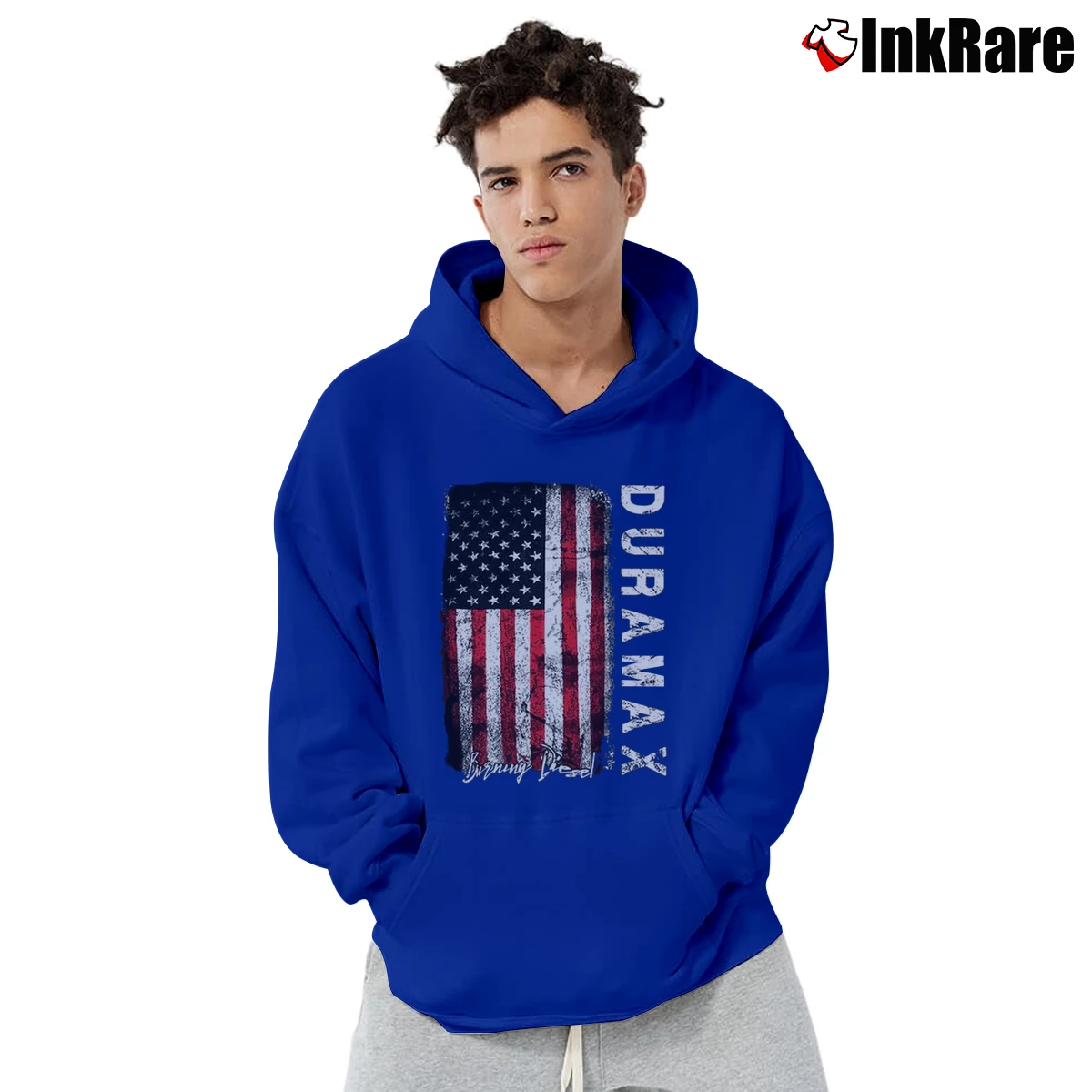 Men’s Lmm Duramax Burning Diesel Pullover Hoodie in royal blue | Cozy, Durable, Modern Fit