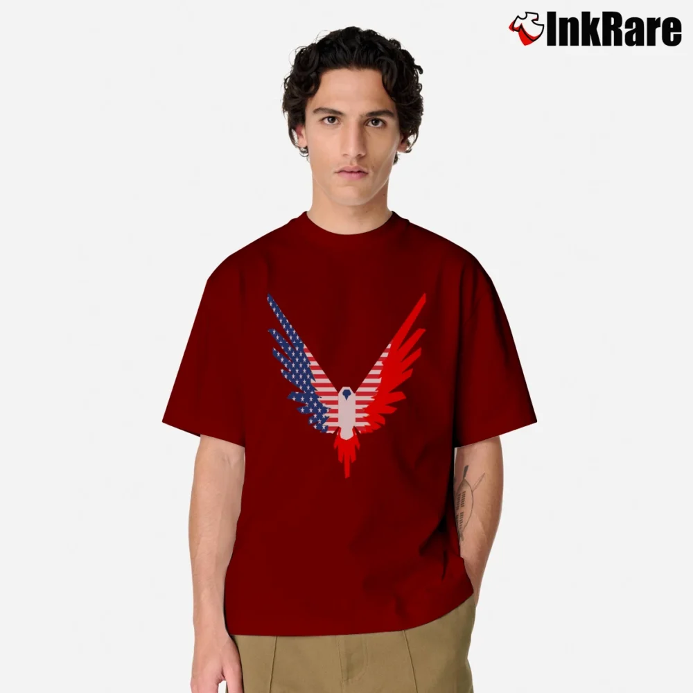 Men’s Logan Paul American Flag Classic T-Shirt in maroon | Soft, Breathable Everyday Wear