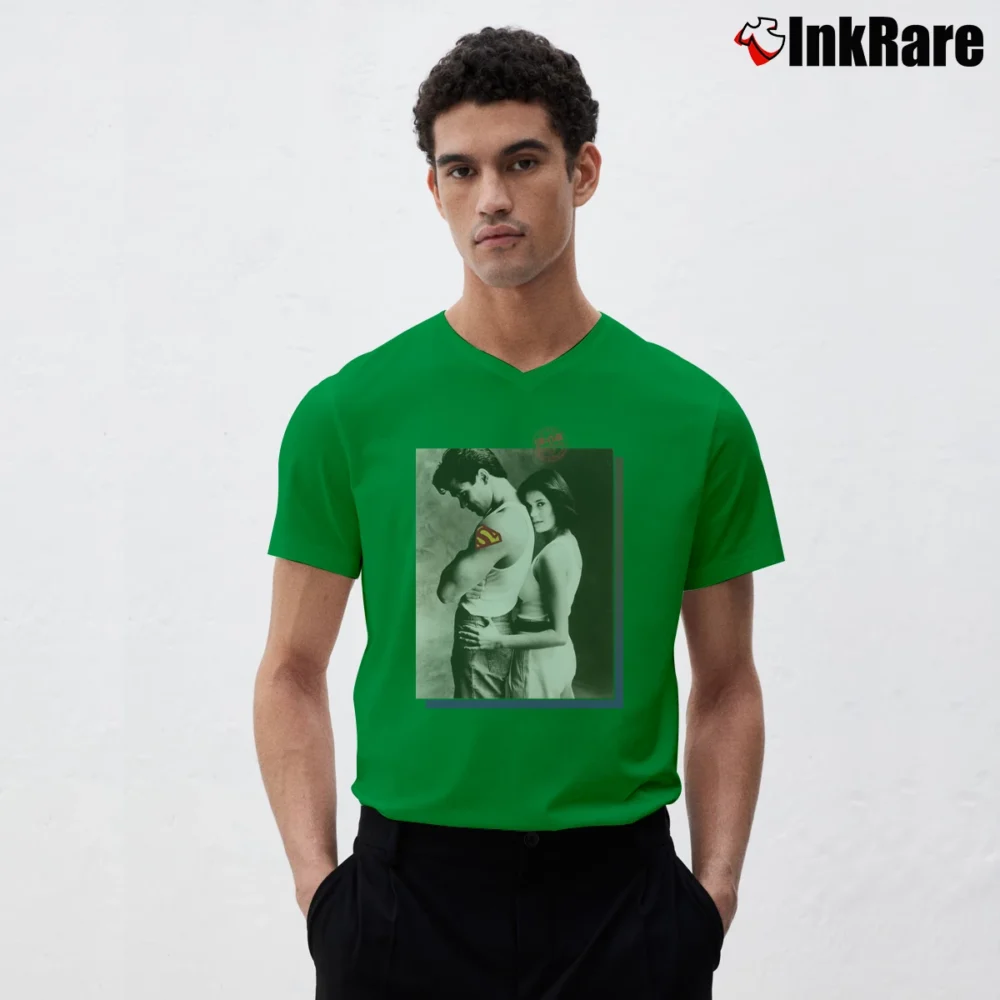 Men’s Lois and Clark 1996 Superman Love Metropolis V-Neck Tee in irish green | Sharp, Breathable, Everyday Staple