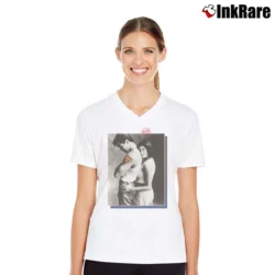 Women’s Lois and Clark 1996 Superman Love Metropolis V-Neck Tee in white | Chic Neckline, Soft Texture