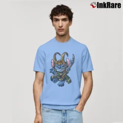 Men’s Loki 2021 Movie Featuring Stitch With Loki Helmet Classic T-Shirt in light blue | Soft, Breathable Everyday Wear
