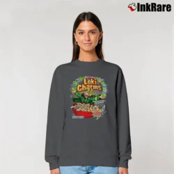 Women’s Loki Charms Cereal Parody Relaxed Sweatshirt in charcoal | Soft, Laid-Back Vibe