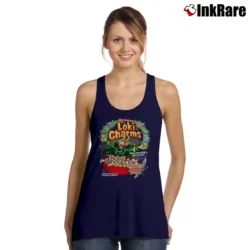Women’s Loki Charms Cereal Parody Tank Top in navy | Lightweight, Movement-Friendly