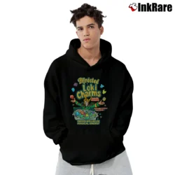 Men’s Loki Charms Thor Asgard Cereal Parody Pullover Hoodie in black | Cozy, Durable, Modern Fit