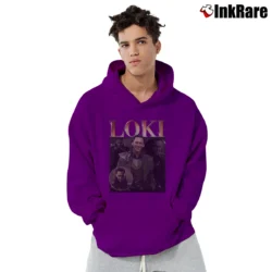 Men’s Loki Featuring Tom Hiddleston From Avengers Movie Pullover Hoodie in purple | Cozy, Durable, Modern Fit