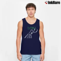 Men’s Loki Laufeyson Crown Featuring Tom Hiddleston Tank Top in navy | Breathable, Active-Friendly Design