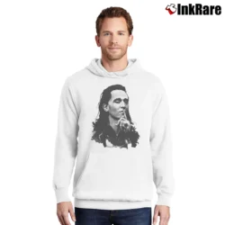 Men’s Loki Tom Hiddleston Movie Pullover Hoodie in white | Cozy, Durable, Modern Fit