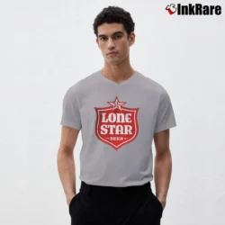 Men’s Lone Star Beer Fashion V-Neck Tee in sport grey | Sharp, Breathable, Everyday Staple