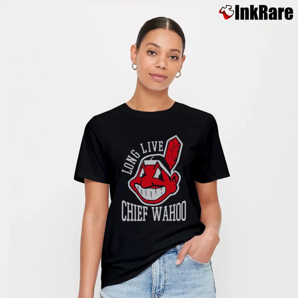 Women’s Long Live Chief Wahoo Cleveland Indians Original Signature T-Shirt in black | Soft, Flattering Fit