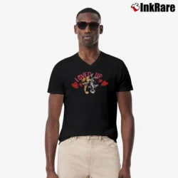Men’s Looney Tunes Bugs Bunny And Lola Valentine's Day V-Neck Tee in black | Sharp, Breathable, Everyday Staple