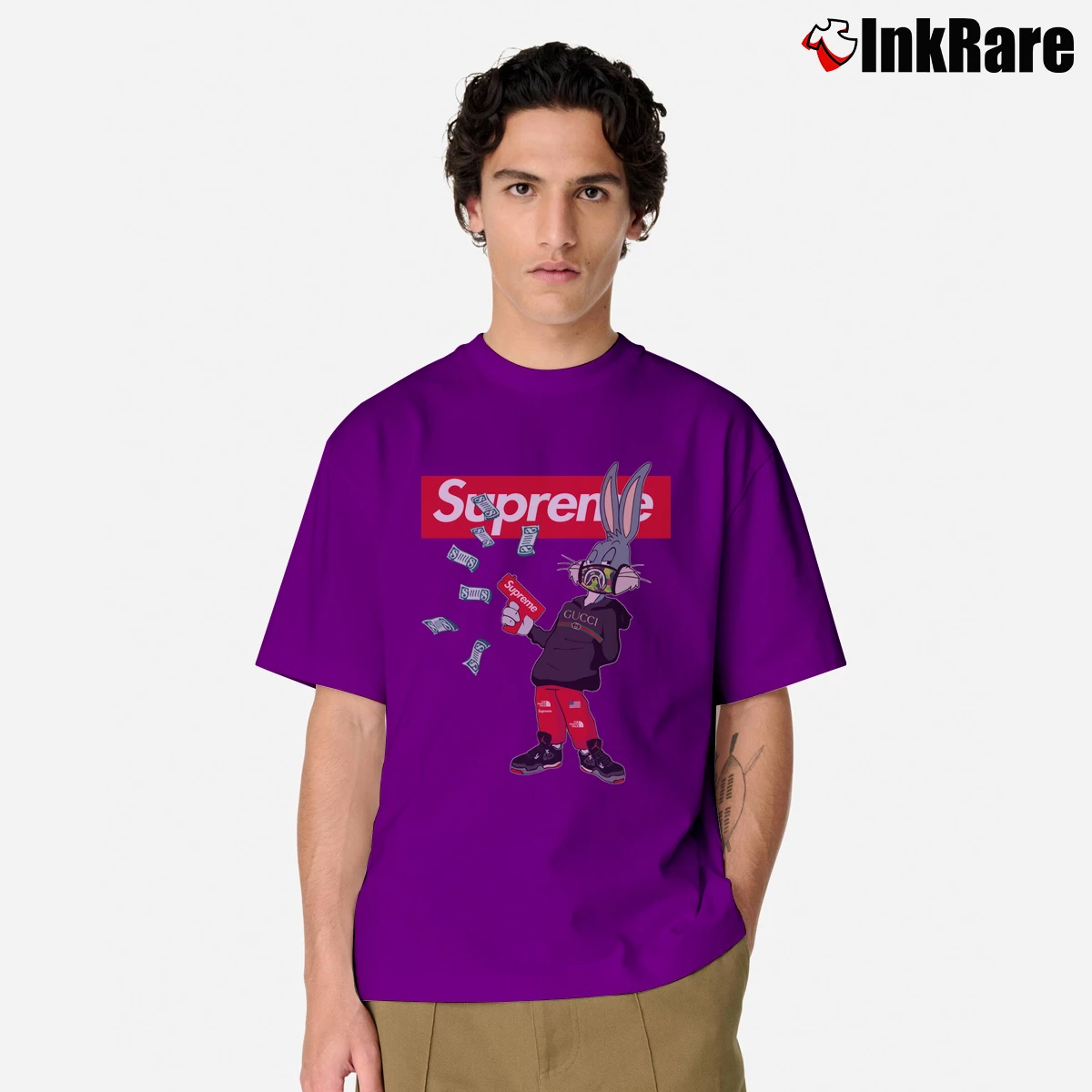 Men’s Looney Tunes Bugs Bunny Supreme Classic T-Shirt in purple | Soft, Breathable Everyday Wear
