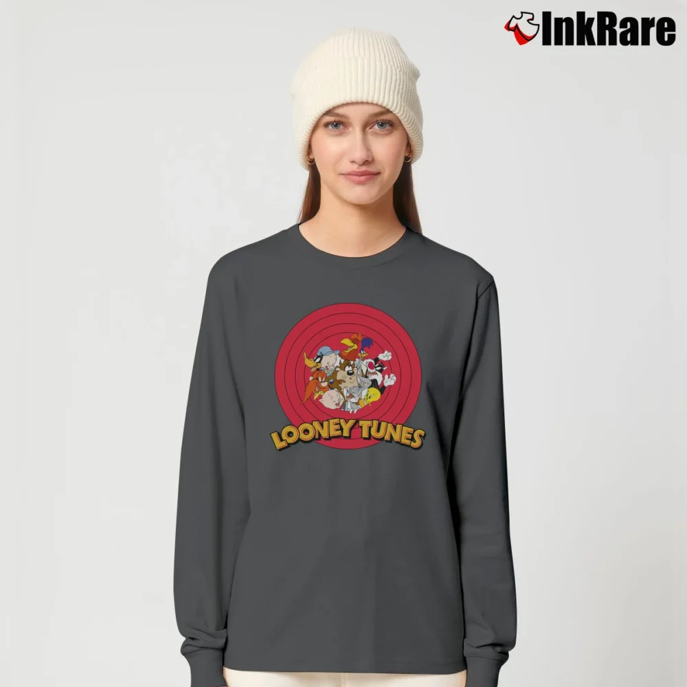 Women’s Looney Tunes Classic Character Graphic Long-Sleeve Top in charcoal | Sleek, Versatile, All-Season