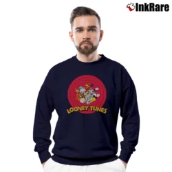Men’s Looney Tunes Classic Character Graphic Crewneck Sweatshirt in navy | Cozy Fabric, Clean Style