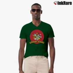 Men’s Looney Tunes Classic Character Graphic V-Neck Tee in forest green | Sharp, Breathable, Everyday Staple