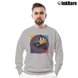 Men’s Looney Tunes Daffy Duck Crewneck Sweatshirt in sport grey | Cozy Fabric, Clean Style