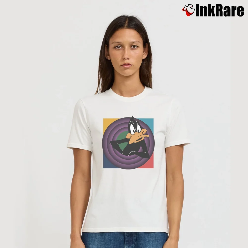 Women’s Looney Tunes Daffy Duck Signature T-Shirt in white | Soft, Flattering Fit