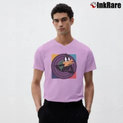Men’s Looney Tunes Daffy Duck V-Neck Tee in light pink | Sharp, Breathable, Everyday Staple