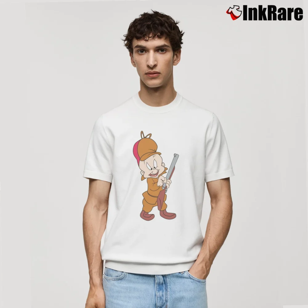 Men’s Looney Tunes Elmer Fudd Classic T-Shirt in white | Soft, Breathable Everyday Wear