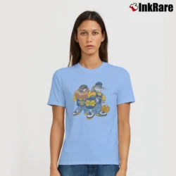 Women’s Looney Tunes Michigan Bugs Bunny Taz Iceburg Signature T-Shirt in light blue | Soft, Flattering Fit