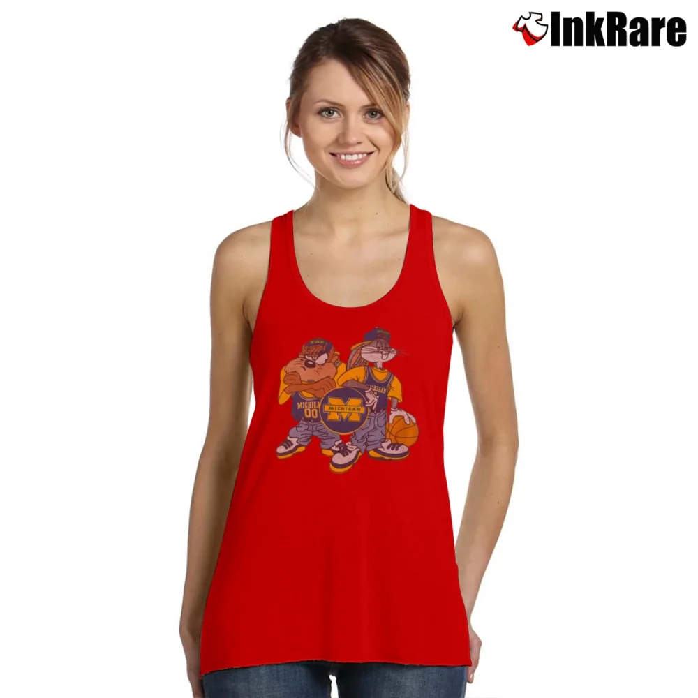 Women’s Looney Tunes Michigan Bugs Bunny Taz Tank Top in red | Lightweight, Movement-Friendly