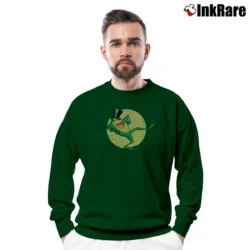 Men’s Looney Tunes Michigan J Frog Hello My Baby Crewneck Sweatshirt in forest green | Cozy Fabric, Clean Style
