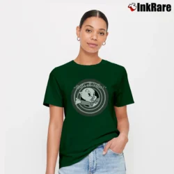Women’s Looney Tunes Porky Pig That's All Folks Signature T-Shirt in forest green | Soft, Flattering Fit