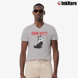 Men’s Looney Tunes Pussyfoot Good Kitty Gone Bad V-Neck Tee in sport grey | Sharp, Breathable, Everyday Staple