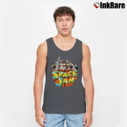 Men’s Looney Tunes Space Jam Adult Tank Top in charcoal | Breathable, Active-Friendly Design