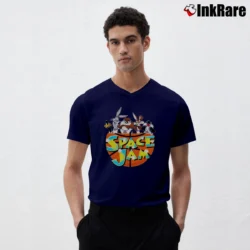 Men’s Looney Tunes Space Jam Adult V-Neck Tee in navy | Sharp, Breathable, Everyday Staple