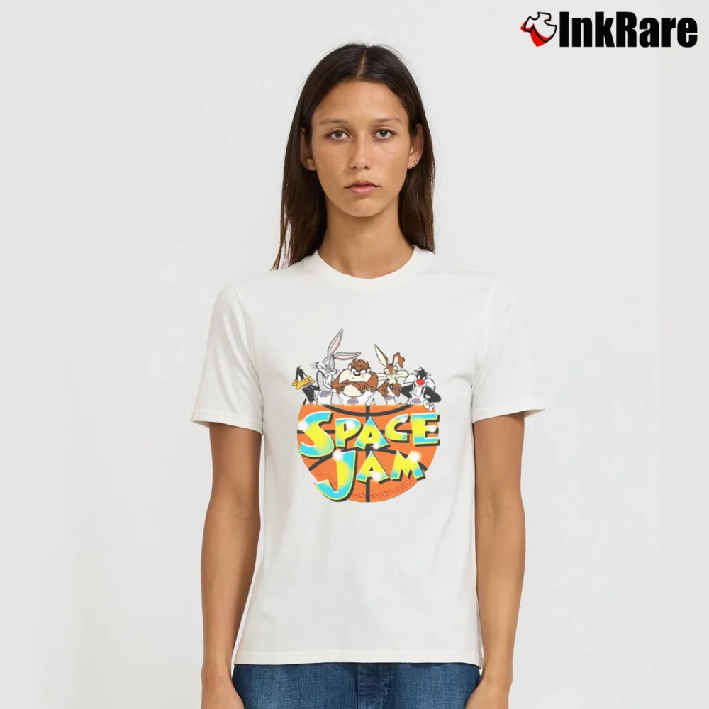 Women’s Looney Tunes Space Jam Signature T-Shirt in white | Soft, Flattering Fit