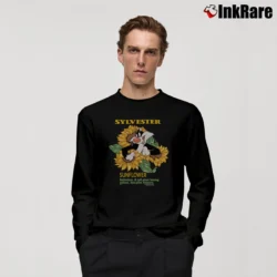 Men’s Looney Tunes Sylvester The Cat Sunflower Long-Sleeve Shirt in black | Sleek, Lightweight, Year-Round Wear