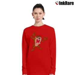 Women’s Looney Tunes Tasmanian Devil Long-Sleeve Top in red | Sleek, Versatile, All-Season