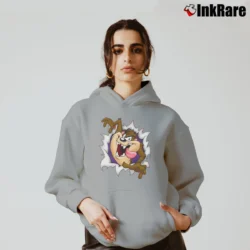 Women’s Looney Tunes Tasmanian Devil Taz Cartoon Cozy Hoodie in sport grey | Warm, Structured, Stylish