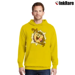 Men’s Looney Tunes Tasmanian Devil Taz Cartoon Pullover Hoodie in yellow | Cozy, Durable, Modern Fit