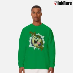Men’s Looney Tunes Tasmanian Devil Taz Cartoon Long-Sleeve Shirt in irish green | Sleek, Lightweight, Year-Round Wear