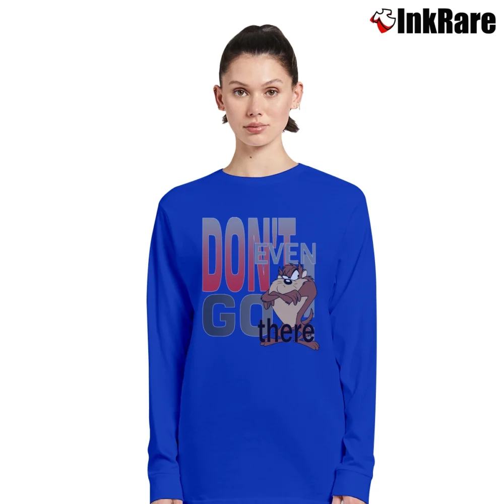 Women’s Looney Tunes Tasmanian Devil Warner Bros Long-Sleeve Top in royal blue | Sleek, Versatile, All-Season